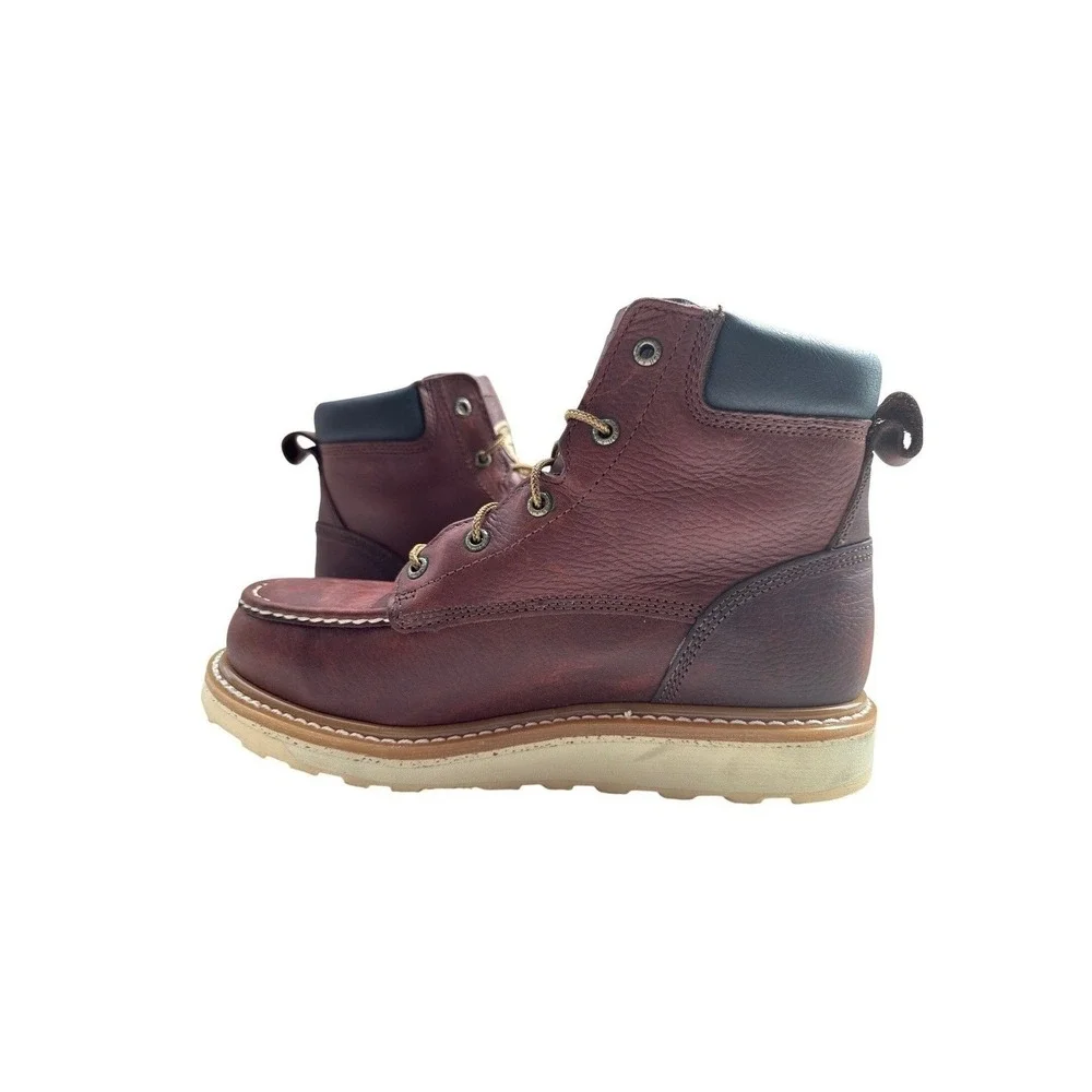 Irish Setter Ashby 83606 Mens‎ 9.5 D Brown Leather Moc Toe Wedge Work Boots